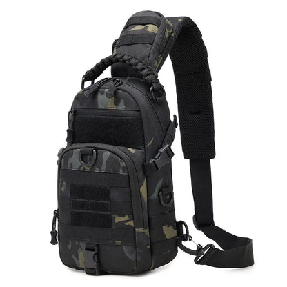 Olyyra Tactical MOLLE Shoulder Sling Backpack – 1000D Water-Repellent Nylon Modular Pack for Hiking, Camping, Travel & EDC
