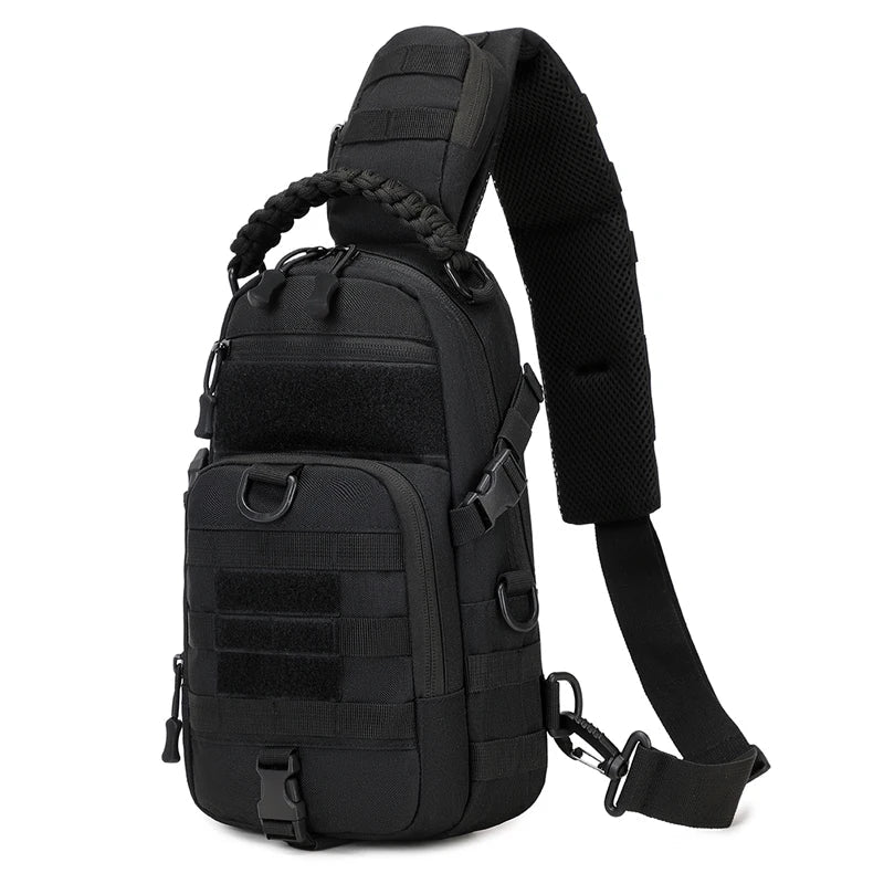 Olyyra Tactical MOLLE Shoulder Sling Backpack – 1000D Water-Repellent Nylon Modular Pack for Hiking, Camping, Travel & EDC