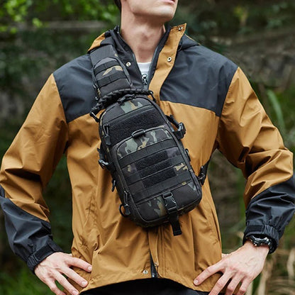 Olyyra Tactical MOLLE Shoulder Sling Backpack – 1000D Water-Repellent Nylon Modular Pack for Hiking, Camping, Travel & EDC
