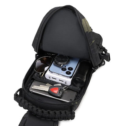 Olyyra Tactical MOLLE Shoulder Sling Backpack – 1000D Water-Repellent Nylon Modular Pack for Hiking, Camping, Travel & EDC