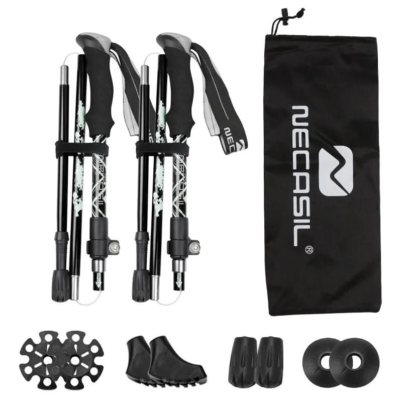 Olyyra Foldable Trekking Poles – Adjustable Aluminum Hiking Sticks with EVA Grip & Carbide Tips for Hiking, Mountaineering & Trail Use