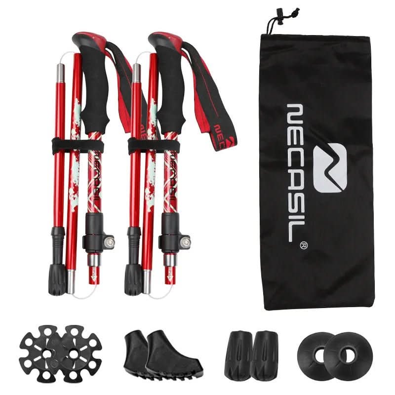 Olyyra Foldable Trekking Poles – Adjustable Aluminum Hiking Sticks with EVA Grip & Carbide Tips for Hiking, Mountaineering & Trail Use