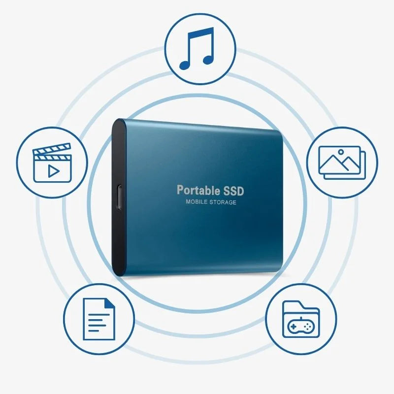Olyyra M.2 Speed Portable SSD – 1000 MB/s USB 3.1 Type-C, Shock-Resistant, 500GB / 1TB / 2TB | Windows, macOS & Android — Mobile Backup & Creative Use