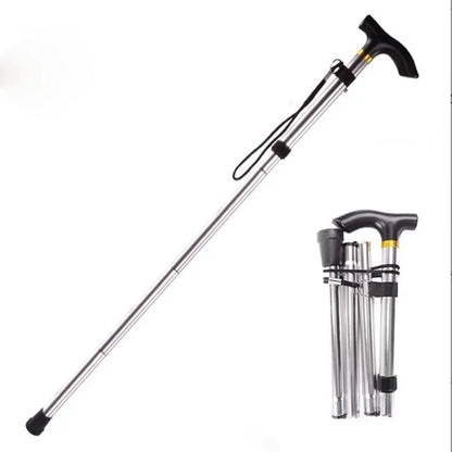 Olyyra Adjustable Foldable Aluminum Hiking Pole – 5-Level Height Adjustment (84–93cm), Compact Folded Size 27×14cm | Trekking, Hiking & Mountaineering | 6 Color Options