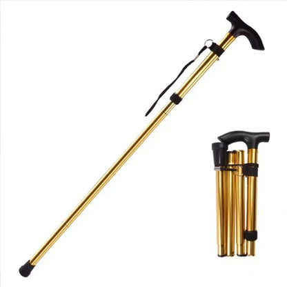 Olyyra Adjustable Foldable Aluminum Hiking Pole – 5-Level Height Adjustment (84–93cm), Compact Folded Size 27×14cm | Trekking, Hiking & Mountaineering | 6 Color Options
