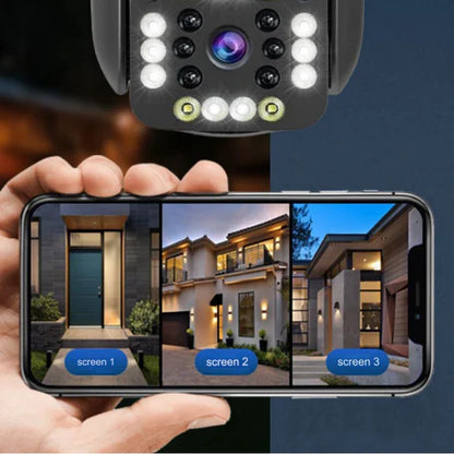 Olyyra 4K Dual-Lens Outdoor WiFi Security Camera – 8MP, 5x Optical Zoom, 360° PTZ, AI Human Tracking, IP66, Full-Color Night Vision 80ft, Alexa Compatible | Cloud & SD Storage