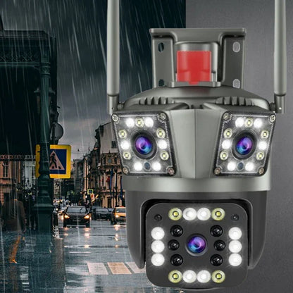 Olyyra 4K Dual-Lens Outdoor WiFi Security Camera – 8MP, 5x Optical Zoom, 360° PTZ, AI Human Tracking, IP66, Full-Color Night Vision 80ft, Alexa Compatible | Cloud & SD Storage
