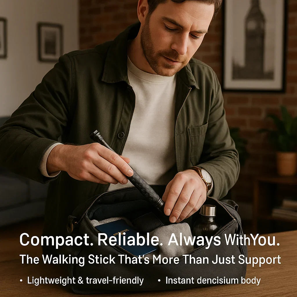 Olyyra Tactical Self-Defense Walking Stick – One-Click Spring-Loaded Deployment, Durable Alloy Steel, Telescopic Compact Design, Textured Anti-Slip Ergonomic Grip | Hiking, Urban Safety & Daily Mobility
