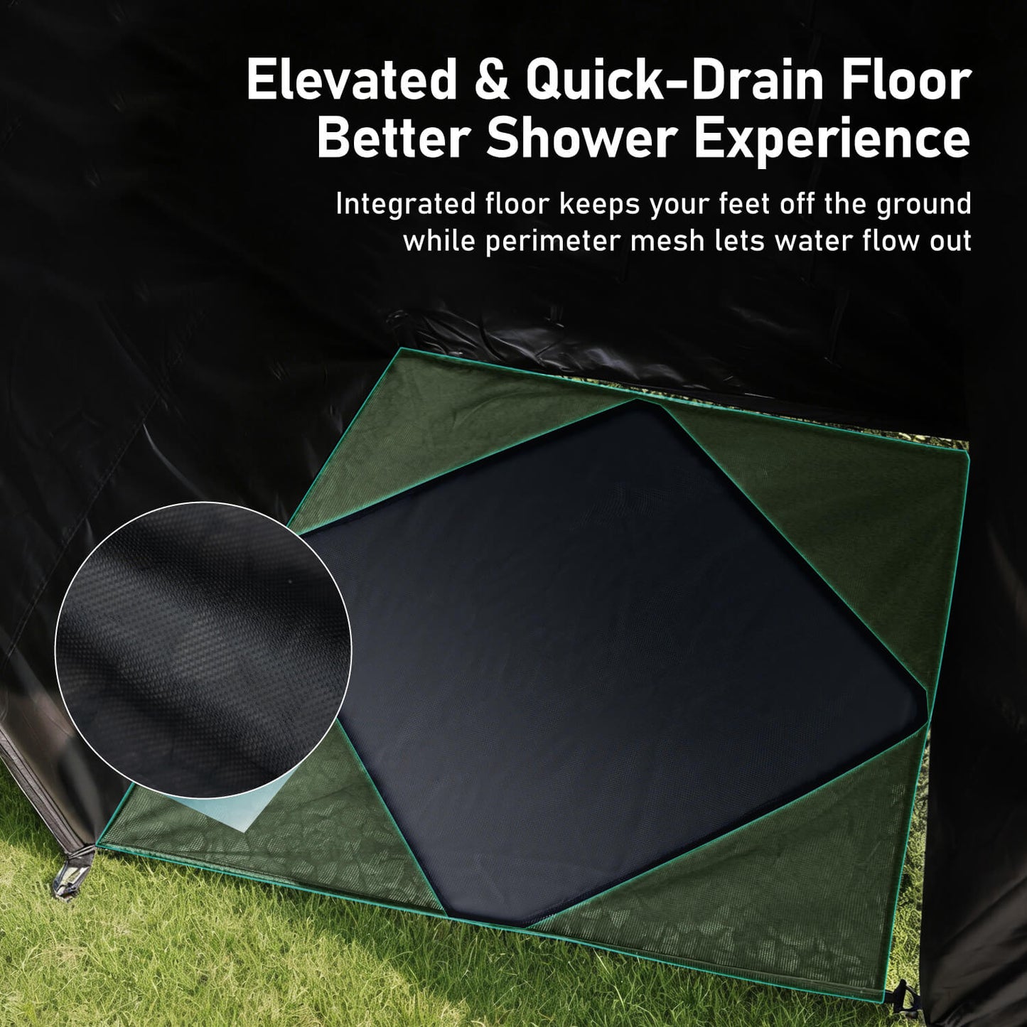 Olyyra Portable Car Shower Tent – 420D Blackout Ripstop Oxford, 65"–71" Adjustable Height, Folds to 43"×4.3"×4.3" | Outdoor Shower, Changing Room & Privacy Shelter