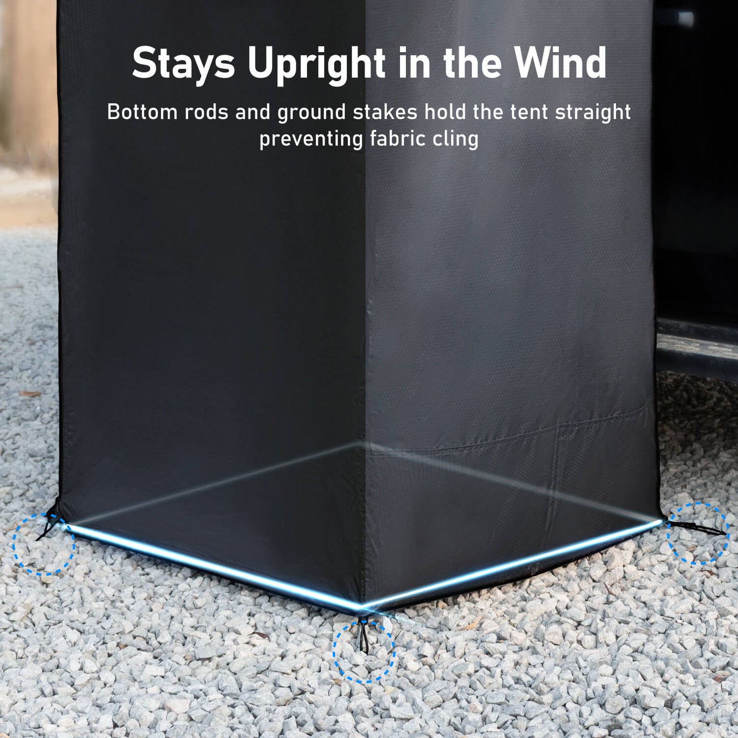 Olyyra Portable Car Shower Tent – 420D Blackout Ripstop Oxford, 65"–71" Adjustable Height, Folds to 43"×4.3"×4.3" | Outdoor Shower, Changing Room & Privacy Shelter