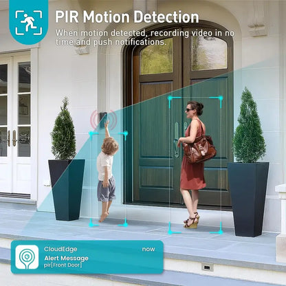 Olyyra Wireless WiFi Video Doorbell – 1080p HD, 166° Wide Angle, PIR Motion Detection, 4400mAh 3-Month Battery, Two-Way Audio, Tuya App | Wired-Free Smart Home Security