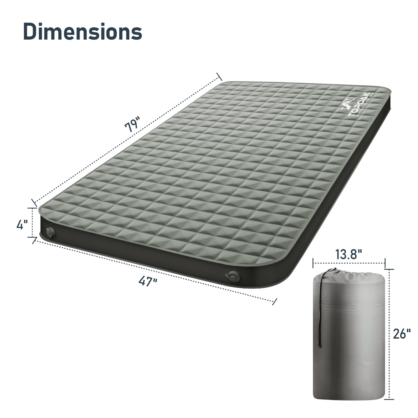 Olyyra Air & Foam Camping Mattress – Adjustable Inflatable, Waterproof TPU, 80"×47"/53" | Rooftop Tent & Outdoor Camping Comfort Upgrade