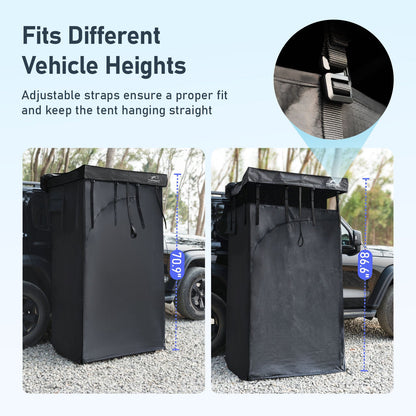 Olyyra Portable Car Shower Tent – 420D Blackout Ripstop Oxford, 65"–71" Adjustable Height, Folds to 43"×4.3"×4.3" | Outdoor Shower, Changing Room & Privacy Shelter