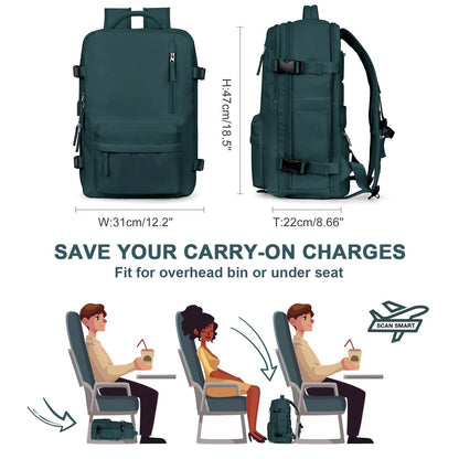 Olyyra Women's 35L Waterproof Travel Backpack – Anti-Theft Hidden Pocket, USB Charging Port, Dual Laptop Compartments, Shoe & Wet Clothes Separation | Hiking, Travel & Daily Use