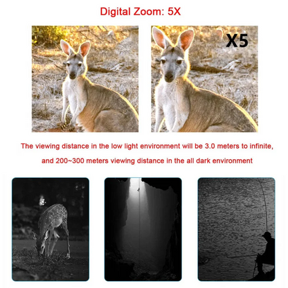 Olyyra Night Vision Camera Binoculars – 1080p 30fps, 984ft Night Range, 10MP Photos, F1.2 Aperture, 5x Zoom, IP54 Waterproof, 7-Level IR | Hunting, Wildlife & Outdoor Exploration