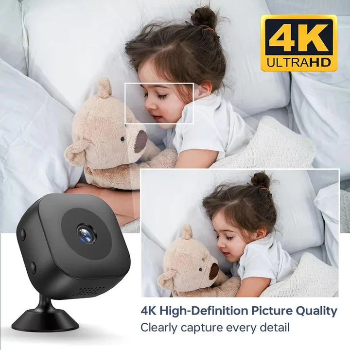 Olyyra Wireless Mini Security Camera – 1080P HD, Wide-Angle Night Vision, Motion Alerts, Loop Recording & 128GB Support for Indoor Home, Pet & Office Monitoring