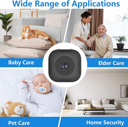 Olyyra Wireless Mini Security Camera – 1080P HD, Wide-Angle Night Vision, Motion Alerts, Loop Recording & 128GB Support for Indoor Home, Pet & Office Monitoring