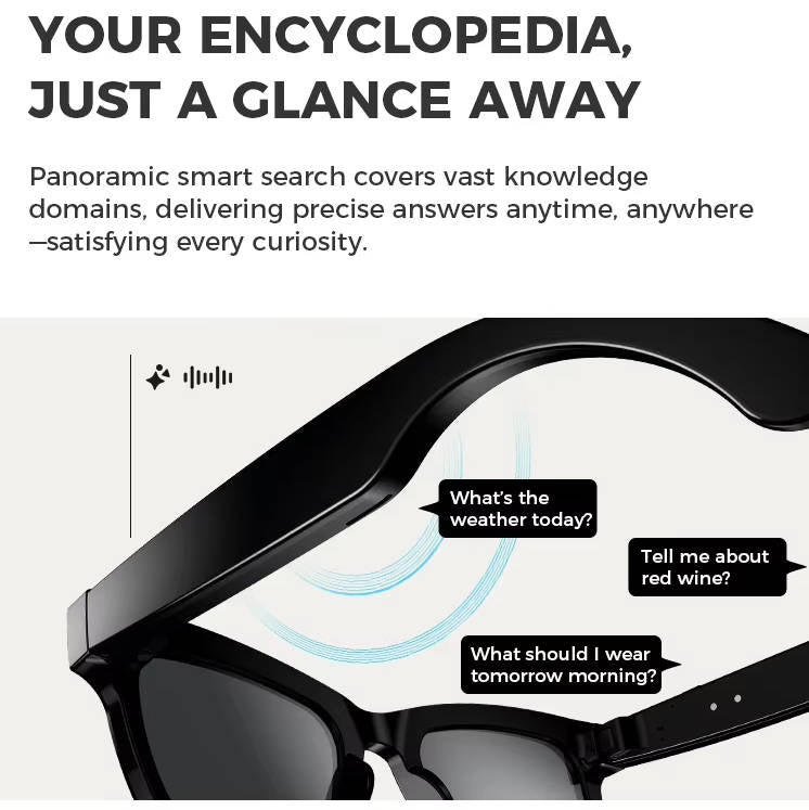 Olyyra Smart Glasses with 1080P Camera & Bluetooth Audio – Hands-Free Recording, AI Translation, Triple Mic, UV Protection & 7-Hour Battery for Travel & Daily Use