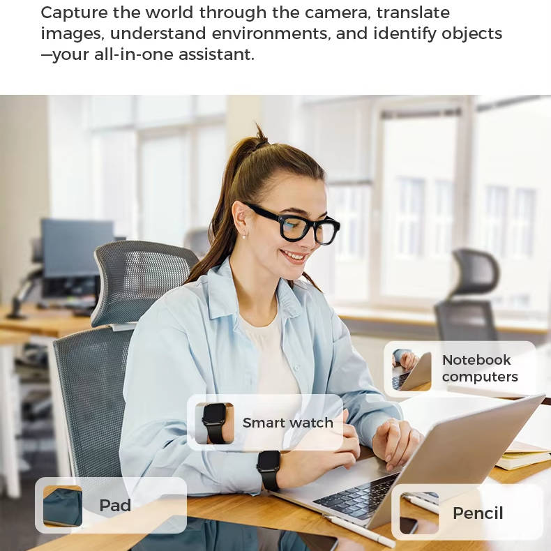 Olyyra Smart Glasses with 1080P Camera & Bluetooth Audio – Hands-Free Recording, AI Translation, Triple Mic, UV Protection & 7-Hour Battery for Travel & Daily Use