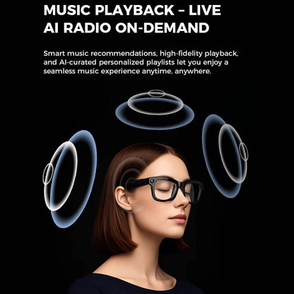 Olyyra Smart Glasses with 1080P Camera & Bluetooth Audio – Hands-Free Recording, AI Translation, Triple Mic, UV Protection & 7-Hour Battery for Travel & Daily Use