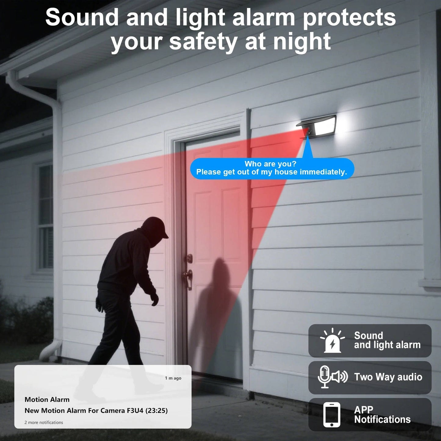 Olyyra 2K Solar Wireless Floodlight Security Camera – PIR Human Detection, Color Night Vision, Two-Way Audio, IP66 Weatherproof & 128GB Storage