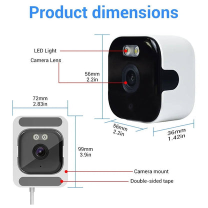 Olyyra 2K WiFi Window Camera – AI Human Detection, Color Night Vision, Two-Way Audio, Anti-Glare & 256GB Storage for Indoor & Outdoor Monitoring