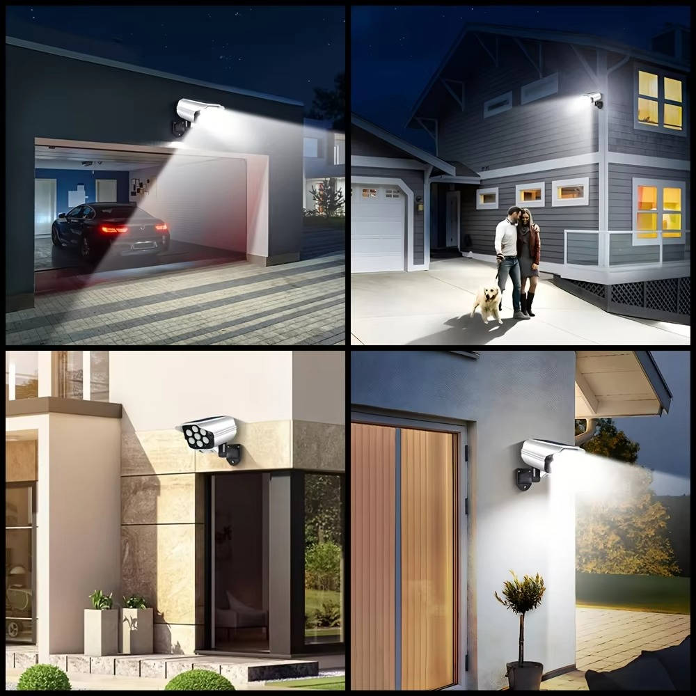 Olyyra 2000 Lumen Solar Motion Sensor Security Light – 77 LEDs, IP65 Waterproof, 360° Rotating, 3 Modes, Remote Control, Fake Camera Design | Outdoor Driveway, Yard & Garden Floodlight
