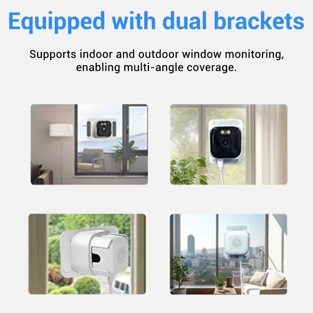 Olyyra 2K WiFi Window Camera – AI Human Detection, Color Night Vision, Two-Way Audio, Anti-Glare & 256GB Storage for Indoor & Outdoor Monitoring