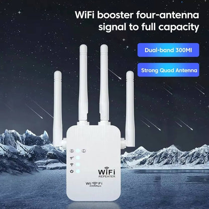 Olyyra WiFi Extender Signal Booster – 1200Mbps Dual Band, 6 Antennas, Ethernet Port, Plug & Play Memory | Whole Home Coverage for Streaming, Gaming & Smart Devices