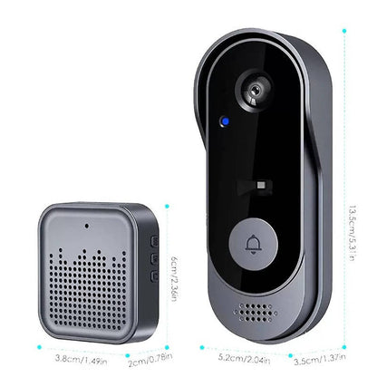 Wireless Smart Video Doorbell – No Subscription, PIR Motion Detection, HD Wide-Angle Night Vision, Voice Changer, 1800mAh 6-Month Battery, Multi-User App | Wire-Free Home Security