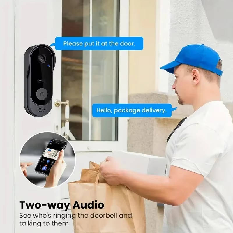 Wireless Smart Video Doorbell – No Subscription, PIR Motion Detection, HD Wide-Angle Night Vision, Voice Changer, 1800mAh 6-Month Battery, Multi-User App | Wire-Free Home Security