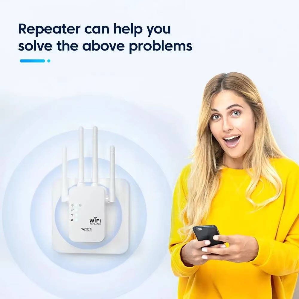 Olyyra WiFi Extender Signal Booster – 1200Mbps Dual Band, 6 Antennas, Ethernet Port, Plug & Play Memory | Whole Home Coverage for Streaming, Gaming & Smart Devices