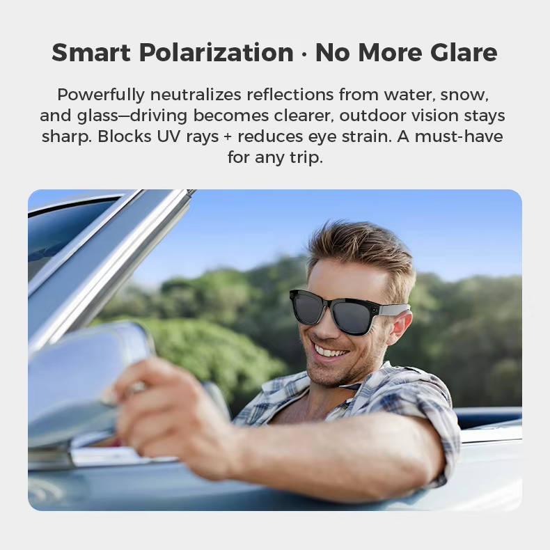 Olyyra Smart Glasses with 1080P Camera & Bluetooth Audio – Hands-Free Recording, AI Translation, Triple Mic, UV Protection & 7-Hour Battery for Travel & Daily Use