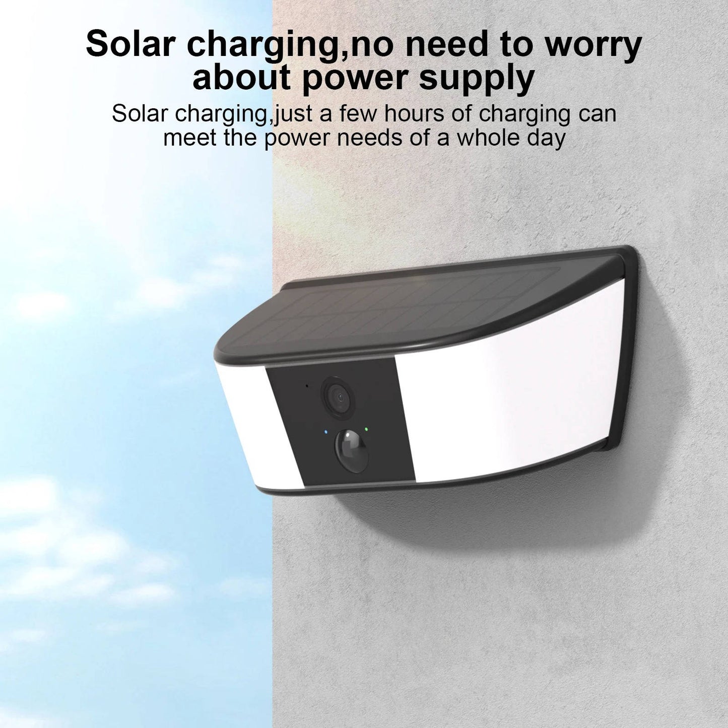 Olyyra 2K Solar Wireless Floodlight Security Camera – PIR Human Detection, Color Night Vision, Two-Way Audio, IP66 Weatherproof & 128GB Storage