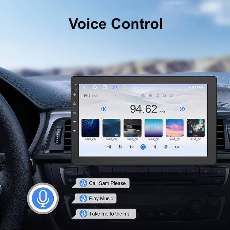 Olyyra 10.1-Inch 360° Rotating Touchscreen Car Stereo – Wireless Bluetooth, 1280×720 IPS, 4-Core 2GB+32GB, 720p Night Vision Backup Camera, Voice Control | Universal Single DIN Fit