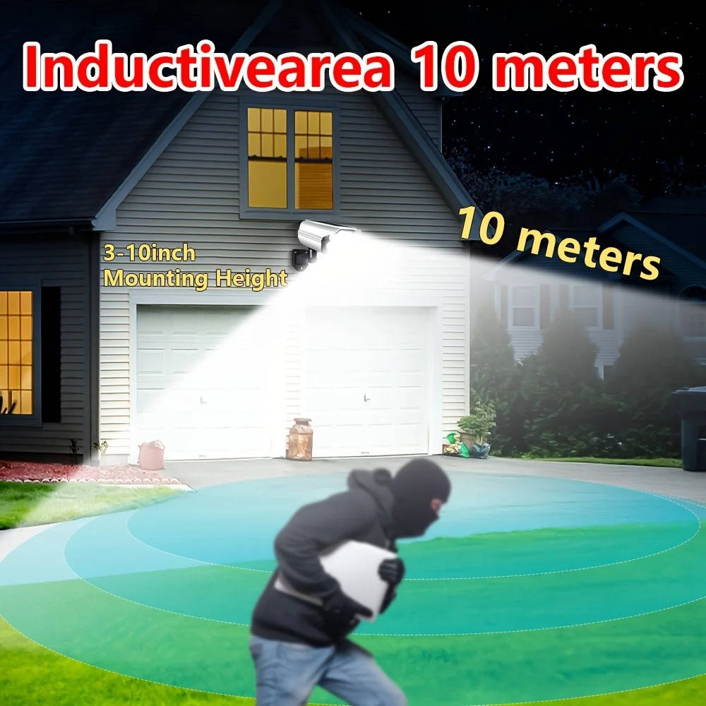 Olyyra 2000 Lumen Solar Motion Sensor Security Light – 77 LEDs, IP65 Waterproof, 360° Rotating, 3 Modes, Remote Control, Fake Camera Design | Outdoor Driveway, Yard & Garden Floodlight