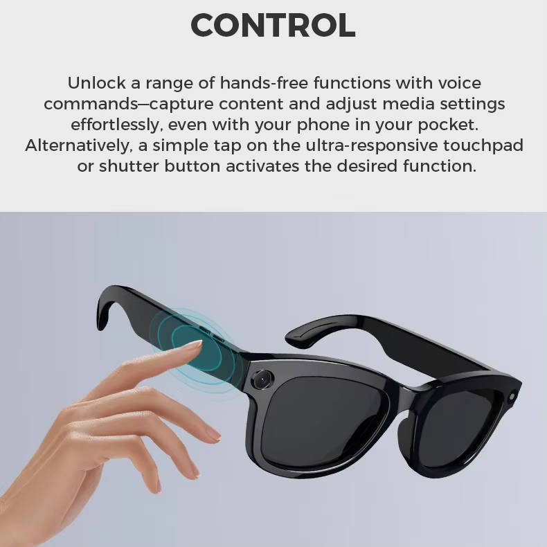 Olyyra Smart Glasses with 1080P Camera & Bluetooth Audio – Hands-Free Recording, AI Translation, Triple Mic, UV Protection & 7-Hour Battery for Travel & Daily Use
