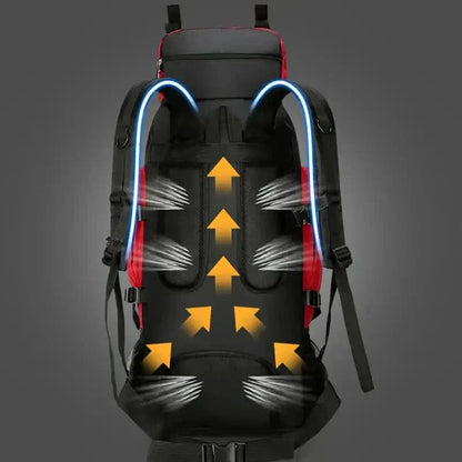 Olyyra 90L Waterproof Hiking Backpack – Large Capacity Multi-Day Camping & Travel Pack with Ergonomic Support System