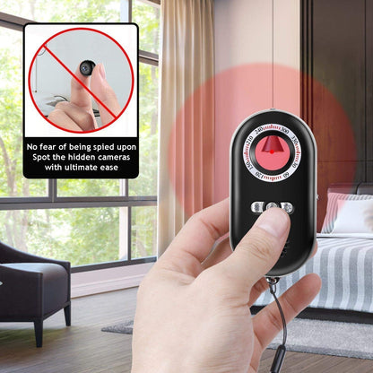 Olyyra Hidden Camera Detector – Portable Spy Camera Finder with LED Flashlight, Safety Alarm & USB Rechargeable Design for Hotels, Travel & Personal Security