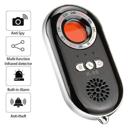 Olyyra Hidden Camera Detector – Portable Spy Camera Finder with LED Flashlight, Safety Alarm & USB Rechargeable Design for Hotels, Travel & Personal Security