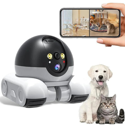 Olyyra Indoor Mobile Pet Camera – 1080p HD Live Streaming, Remote Drive Control, Two-Way Audio, Night Vision, WiFi App | Dog & Cat Home Monitor