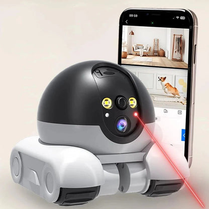 Olyyra Indoor Mobile Pet Camera – 1080p HD Live Streaming, Remote Drive Control, Two-Way Audio, Night Vision, WiFi App | Dog & Cat Home Monitor
