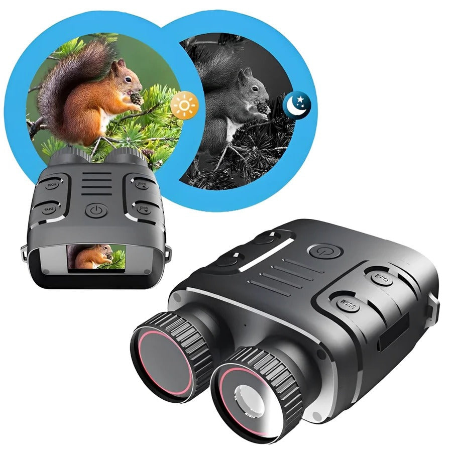 Olyyra Night Vision Camera Binoculars – 1080p 30fps, 984ft Night Range, 10MP Photos, F1.2 Aperture, 5x Zoom, IP54 Waterproof, 7-Level IR | Hunting, Wildlife & Outdoor Exploration