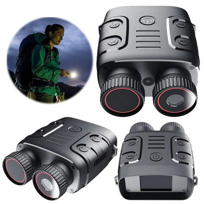 Olyyra Night Vision Camera Binoculars – 1080p 30fps, 984ft Night Range, 10MP Photos, F1.2 Aperture, 5x Zoom, IP54 Waterproof, 7-Level IR | Hunting, Wildlife & Outdoor Exploration