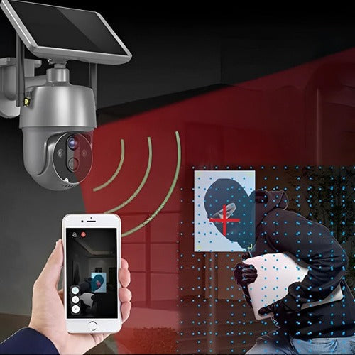 360° Solar-Powered Outdoor Surveillance Camera – 1080p HD, IP66 Waterproof, Color Night Vision, 355°+90° Dual-Axis Rotation, Two-Way Audio, WiFi App | Wire-Free Garden, Driveway & Home Security