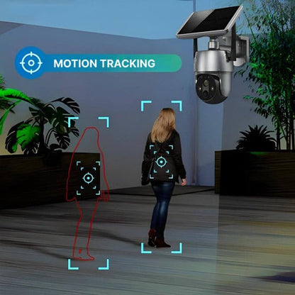 360° Solar-Powered Outdoor Surveillance Camera – 1080p HD, IP66 Waterproof, Color Night Vision, 355°+90° Dual-Axis Rotation, Two-Way Audio, WiFi App | Wire-Free Garden, Driveway & Home Security