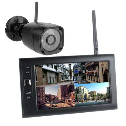 Wireless Security System with 7-Inch LCD Display – 4-Channel