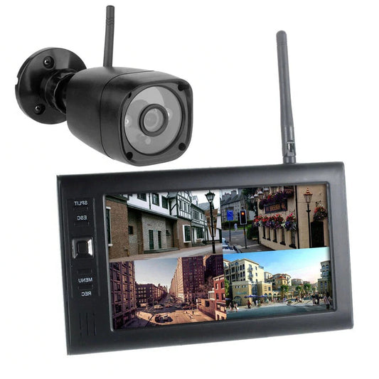 Wireless Security System with 7-Inch LCD Display – 4-Channel