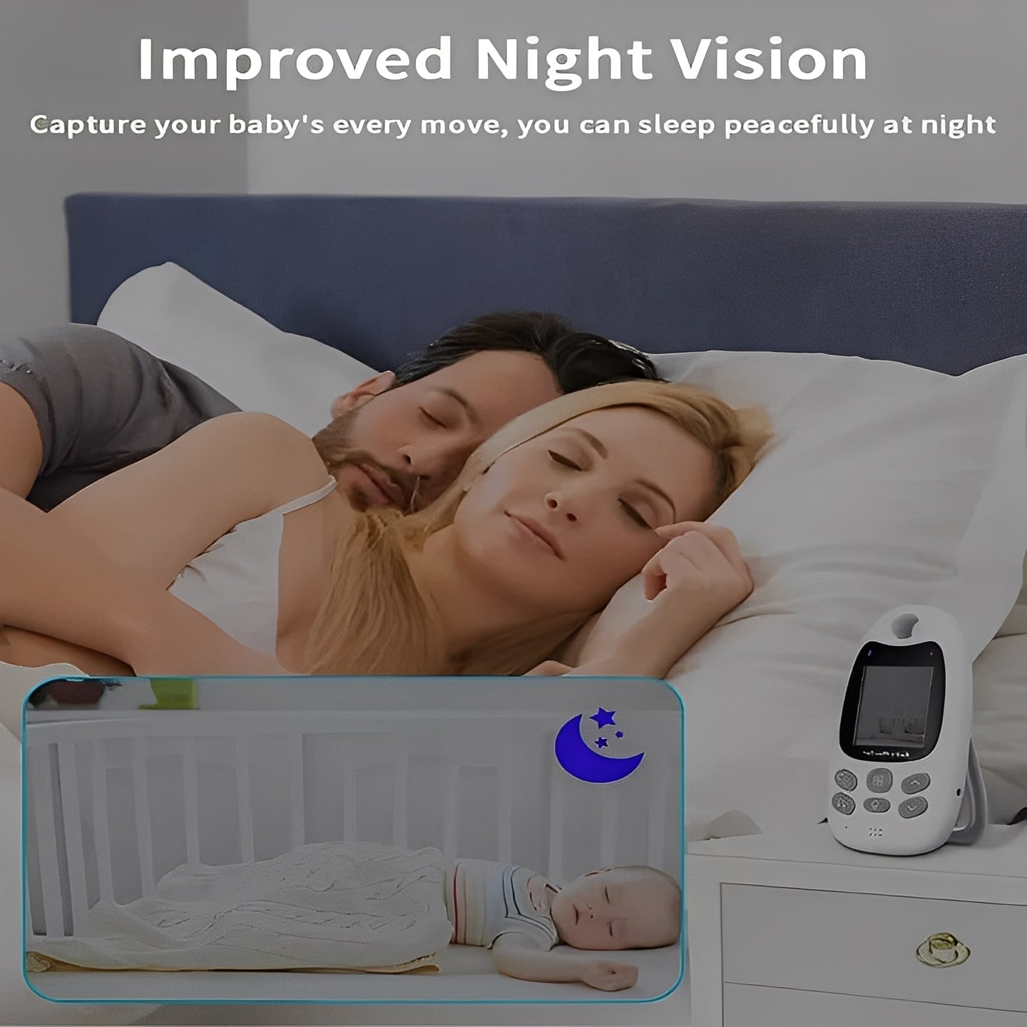 Olyyra Wireless Baby Monitor with Night Vision & Two-Way Audio – 3.5" Color LCD, 984 ft Range, 8-Hour Battery & Temperature Display