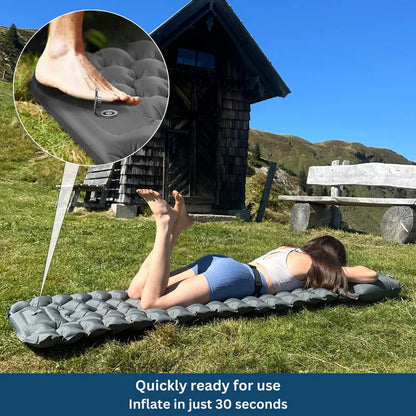 The Ultralight Sleeping Pad S2 – Built-In Foot Pump, 30-Second Inflation, Linkable Snap Buttons, Moisture-Resistant | Hiking, Camping, Beach & Outdoor Adventures
